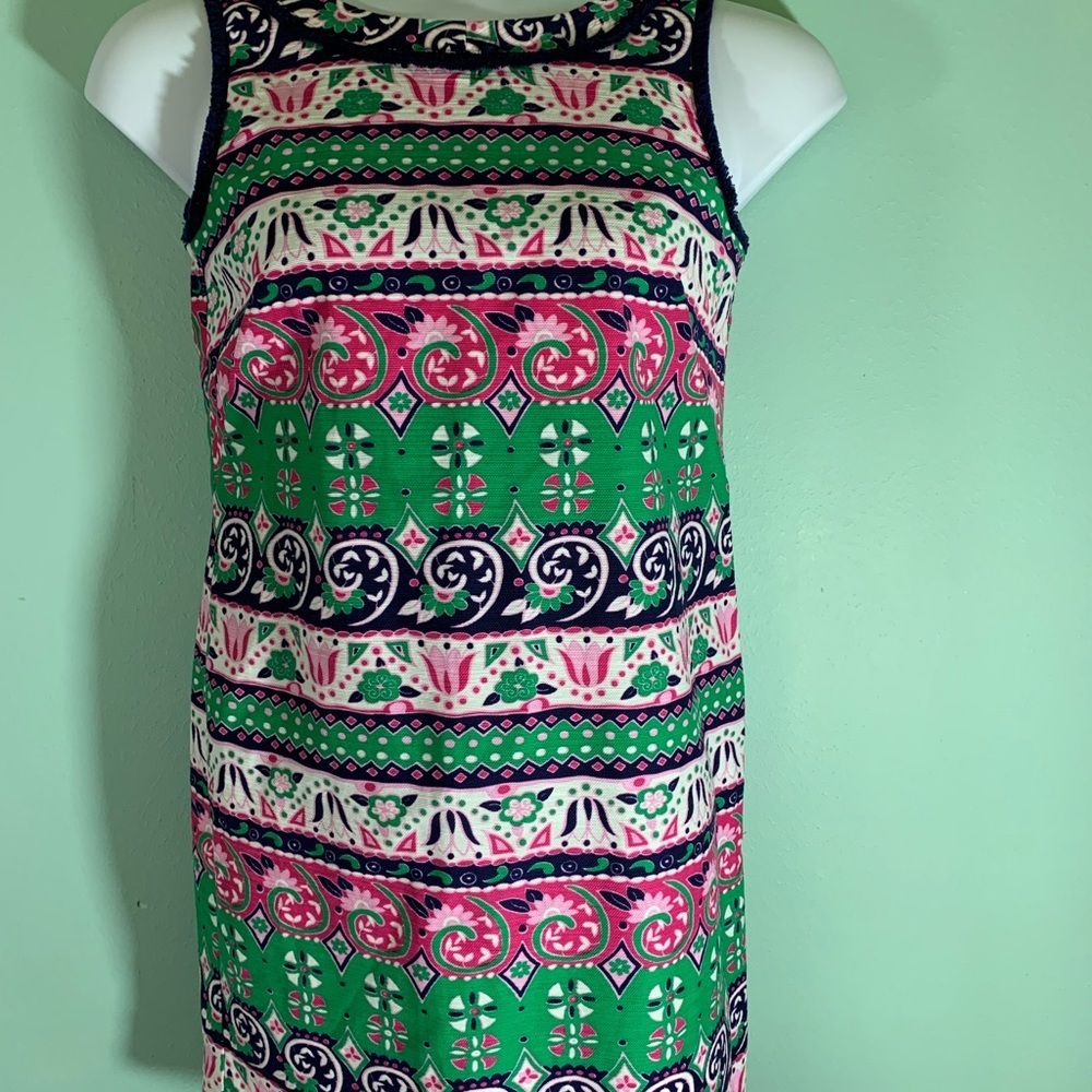 Talbots Vibrent Multi Colored Patterned Sleeveles… - image 2